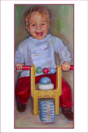 jip op loopfietsje door Lida Meines